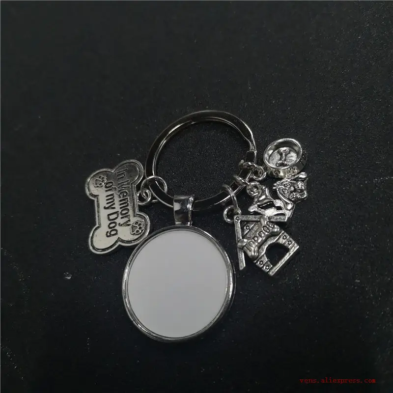 

sublimation blank dog paw bones keychains key ring heat transfer printing blank diy materials 20pcs/lot