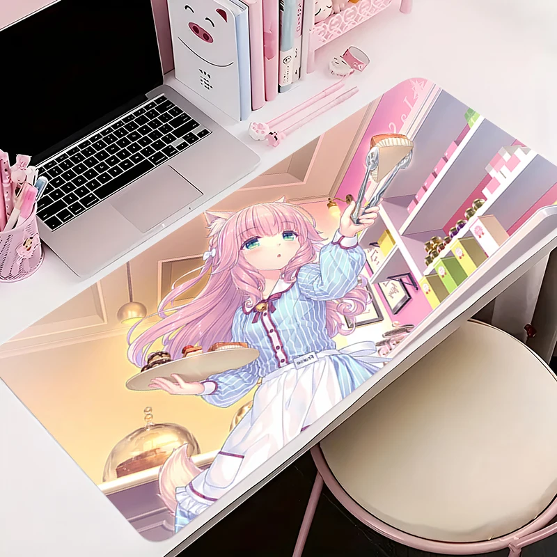 

Mousepad PC Gaming Accessories Computer Cabinet Extended Mat Non-Slip N-nekopara Mouse Pad Anime HD Keyboard Pad Office Desk Mat