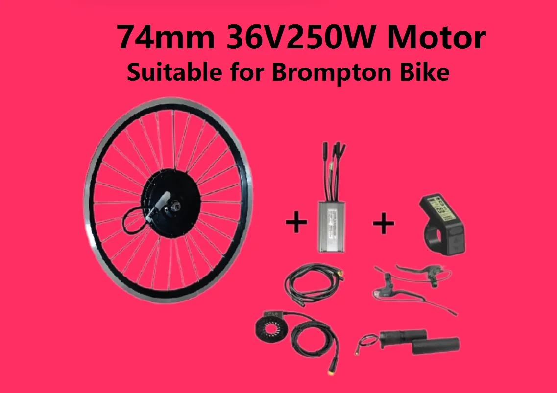 DIY  Hub Motor 16inch 349 Rim Brompton  36V250W Front Hub Motor Brushless Gear Fork Size 74mm 28holes