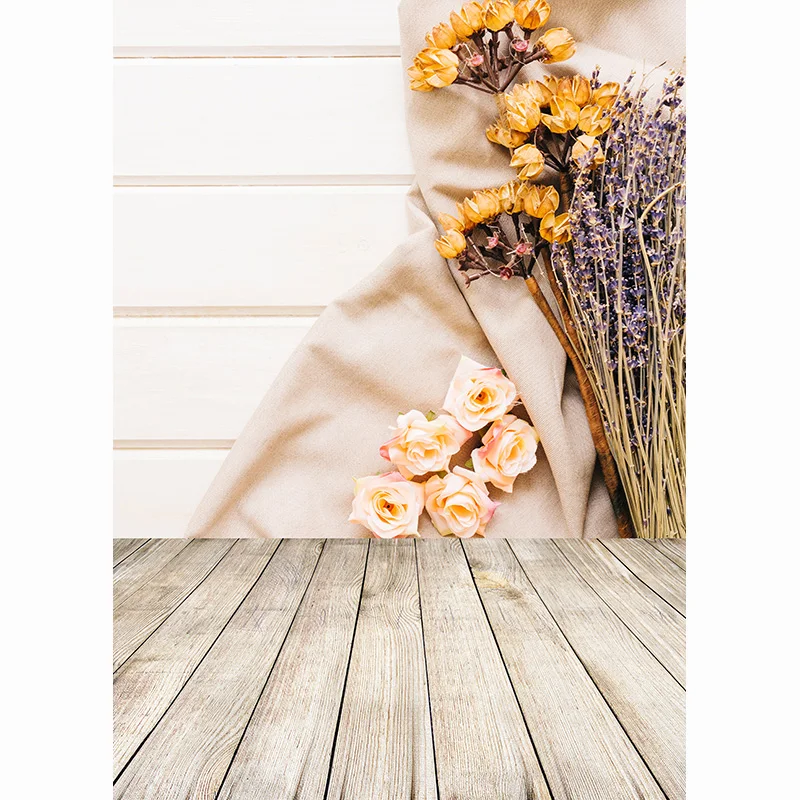 Vinyl Custom Photography Backdrops Props Flower Landscape Wooden floor  Photo Studio Background back drops background