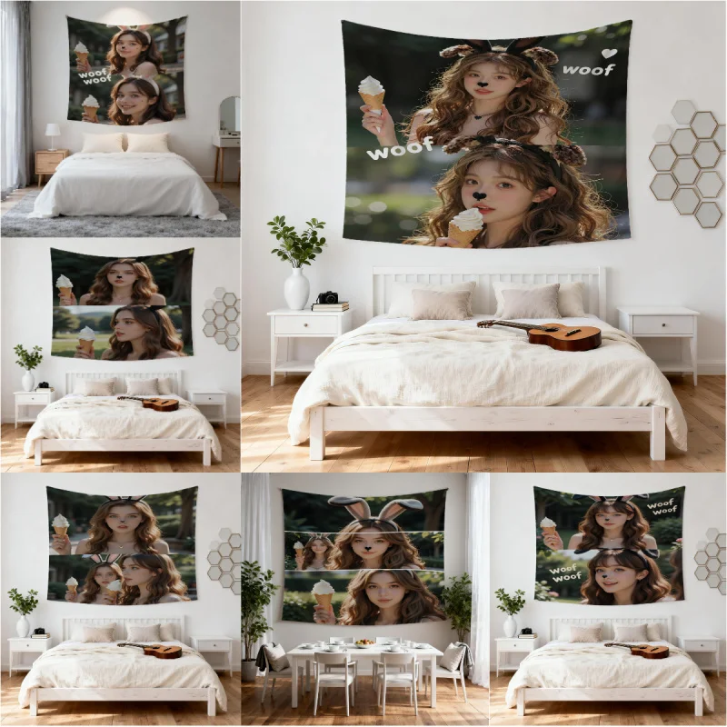 Tapisserie murale imprimée Euphoria Season 3 Woof Woof, décoration artistique en tissu doux pour chambre à coucher, salon, esthétique