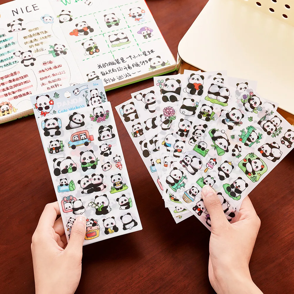 6sheet 1pcs Creative Cartoon Stickers Student Cute Gooka Hand-painted Stickers High-value Stationery DIY Hand-painted Stickers