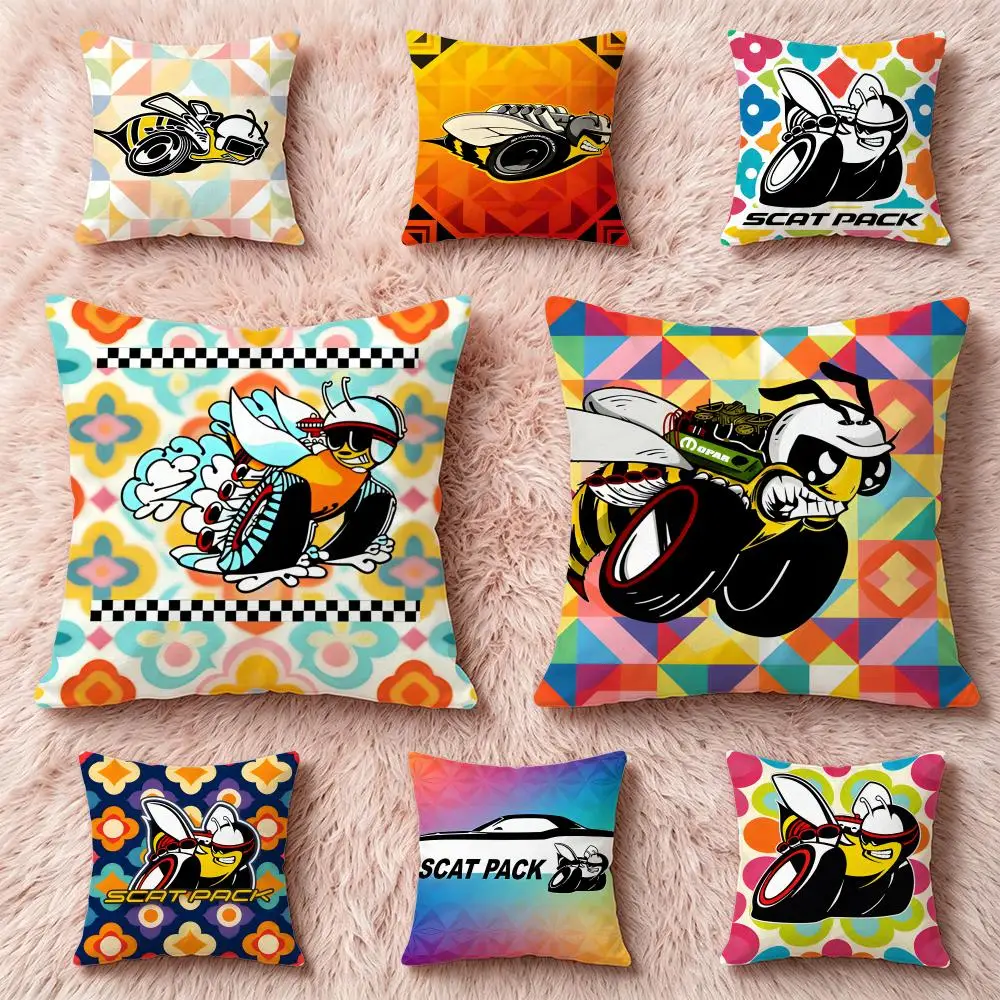 cartoon Scat Pack ChargerS Cushion Cover Pillow Short Plush Pillow Cute Simple Style For Living Room Bedroom Birthday Gift