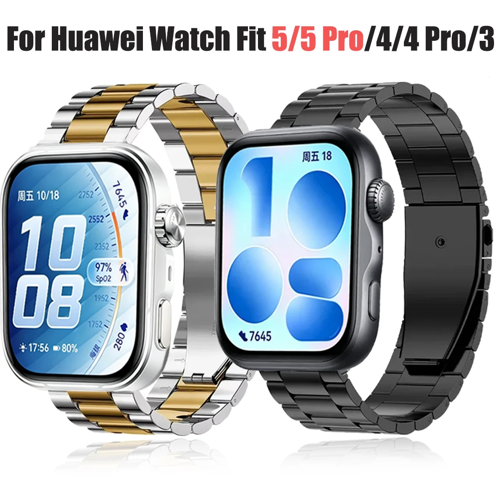 Edelstahl-Armband für Huawei Watch Fit 5 5 Pro Metallband Komfortables Armband Handgelenksband Huawei Watch Fit 4 Pro Fit 4 3 Gurt