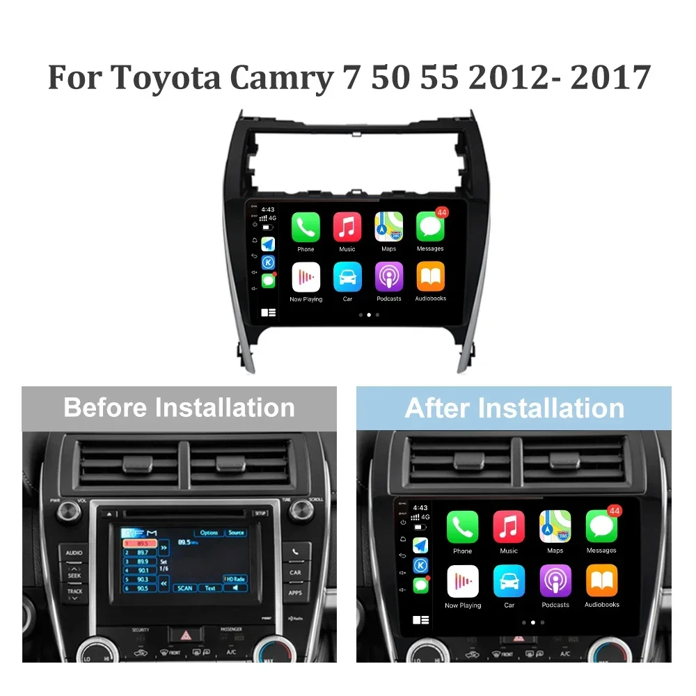 Android 14 Car Radio For Toyota Camry 7 XV 50 55 2012-2017 Multimedia Video Player Navigation 5G wifi GPS 2Din Wireless Carplay