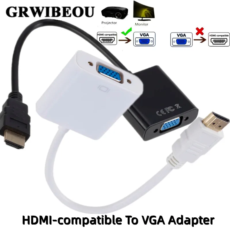 HD 1080P HDMI-compatible to VGA adapter adapter cable suitable for Xbox PS4 computer laptop TV box to projection display HD TV