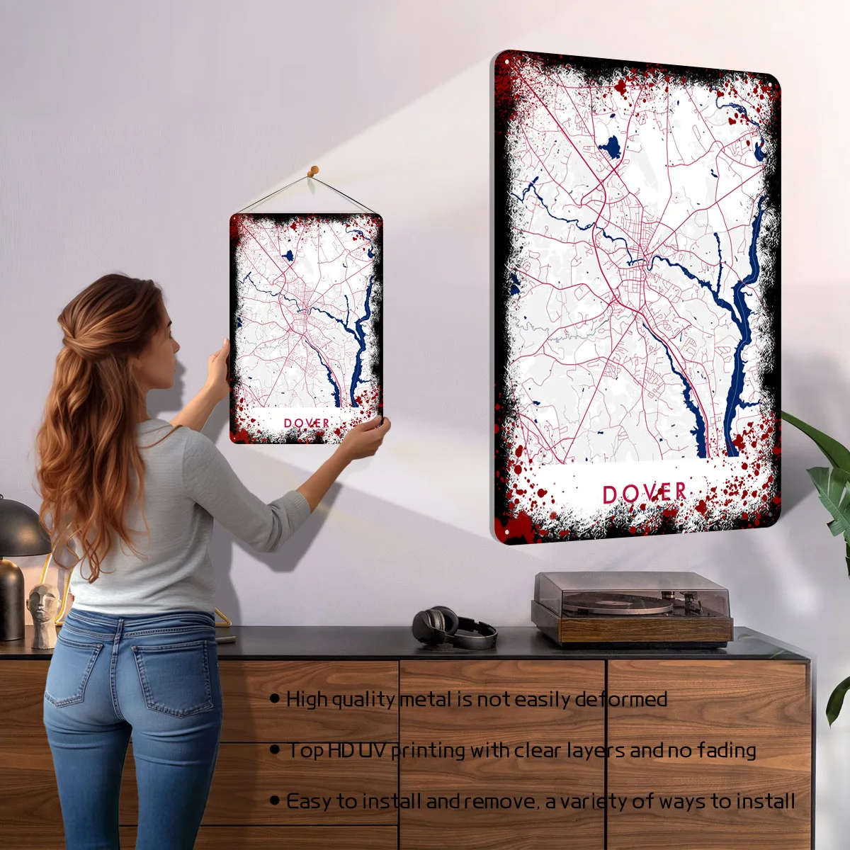 دوفر صفيح تسجيل خرائط المشارك لوحة معدنية خمر علامات معدنية مخصصة للمنزل غرفة الديكور رجل الكهف القهوة بار الملحقات