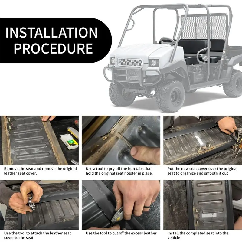 A82M-Front Bench Seat Cover For Kawasaki Mule 2500 2510 3000 3010 Waterproof Full Protection UTV Seat Cover Parts Accessories 2P