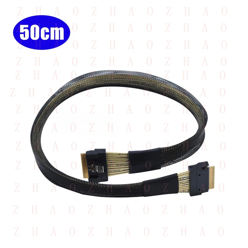 L+ for Data Transmission Cable Slim SAS SFF‑8654 8i To SFF‑8654 8i 24Gbps SAS4.0 30AWG