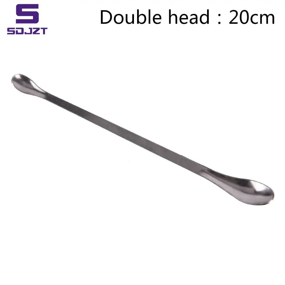 Lab Stainless Steel Horn Round Medicinal Spoon Ladle Spatula  Handy Tools For Chemistry Experiment