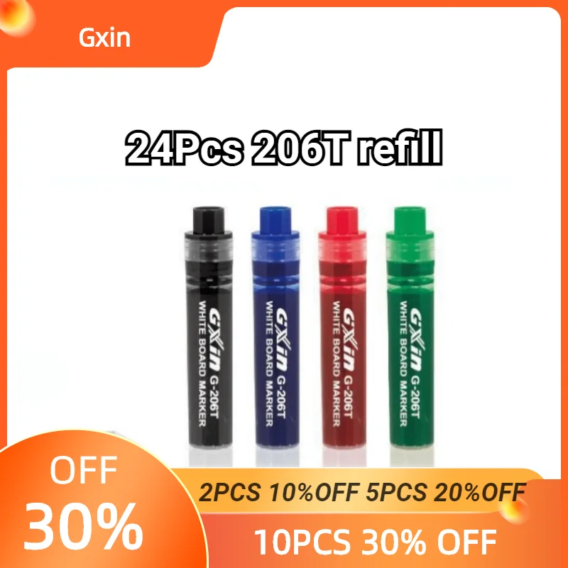 24 Pcs Of G-206T Whiteboard Marker Pen Refill Ink.Water-base，Easy Erase. High Capacity. Suitable For Teaching, Office, Non-toxic