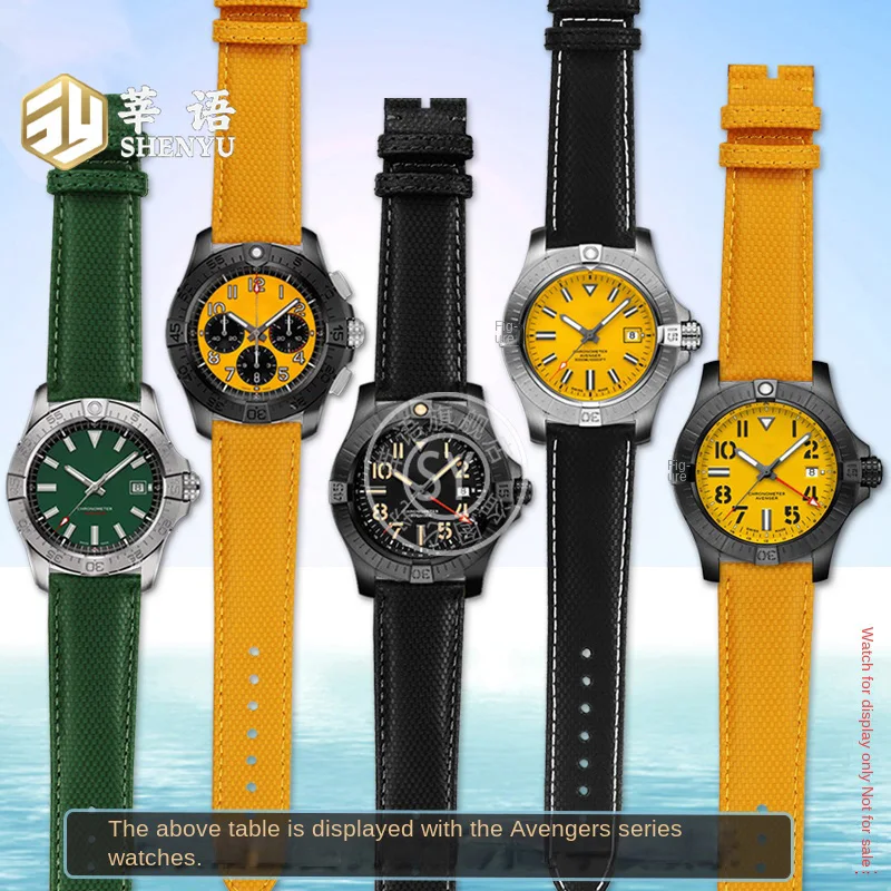 22mm nylon strap For Breitling Avenger Blackbird mechanical timing B01 super ocean lea-ther bottom watchband 22MM