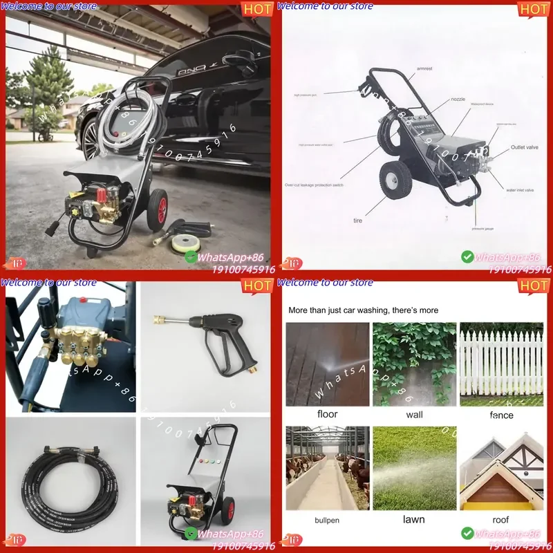 2026 5 5KW High Pressure Electric Water Jet Washer Machine Portable High-Cold Pressure Metal Power Brand New