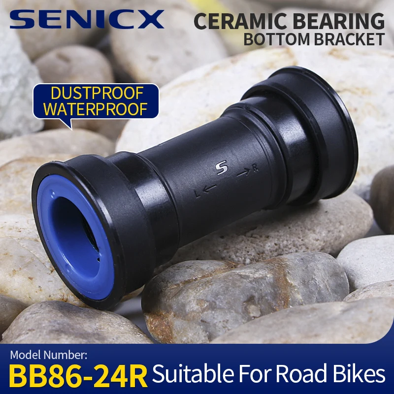 

SENICX Road / Gravel Bike Ceramic Bottom Bracket for Bicycle Crankset Pressfit BB86 24mm Shaft Suitable for Shimano /SRAM GXP