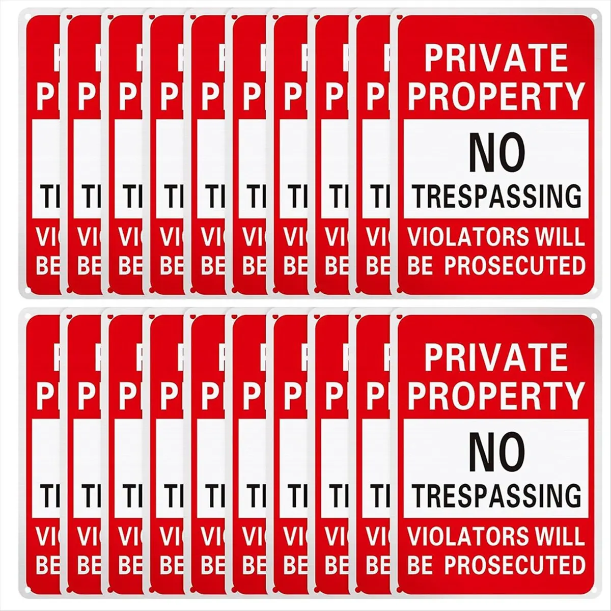 AA1870~20Pcs Sign Metal Violators Be Prosecuted Sign Bulk Reflective Aluminum Weatherproof Suitable for Indoor or Outdoor Use B