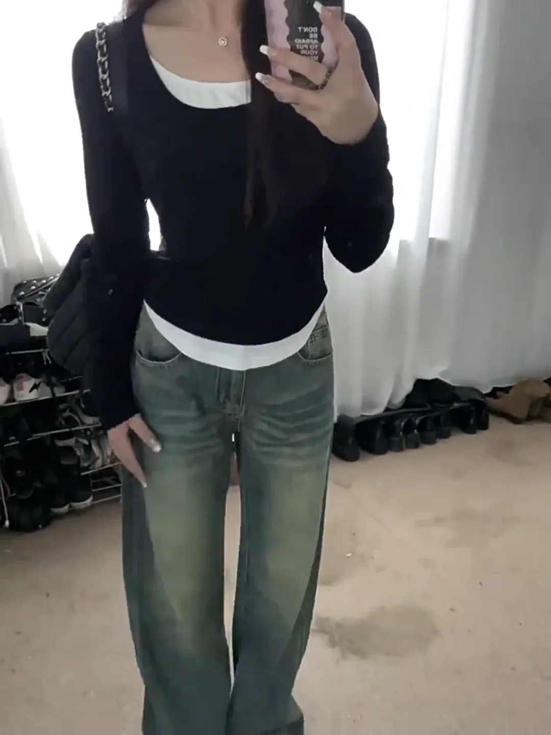 

Мешковатые джинсы Y2K для женщин, весна, осень, зима, лето, универсальная сезонная коллекция, удобные, уютные, теплые, утепленные флисовые, термобелье