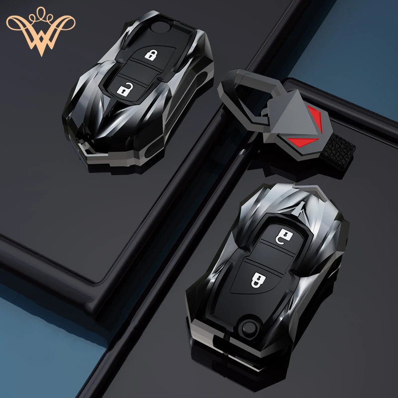 

2/3 Button Zinc Alloy Car Key Cover Case Auto Shell Holder Protector Fob For Toyota Aygo Yaris Highlander Camry RAV4 Keychain