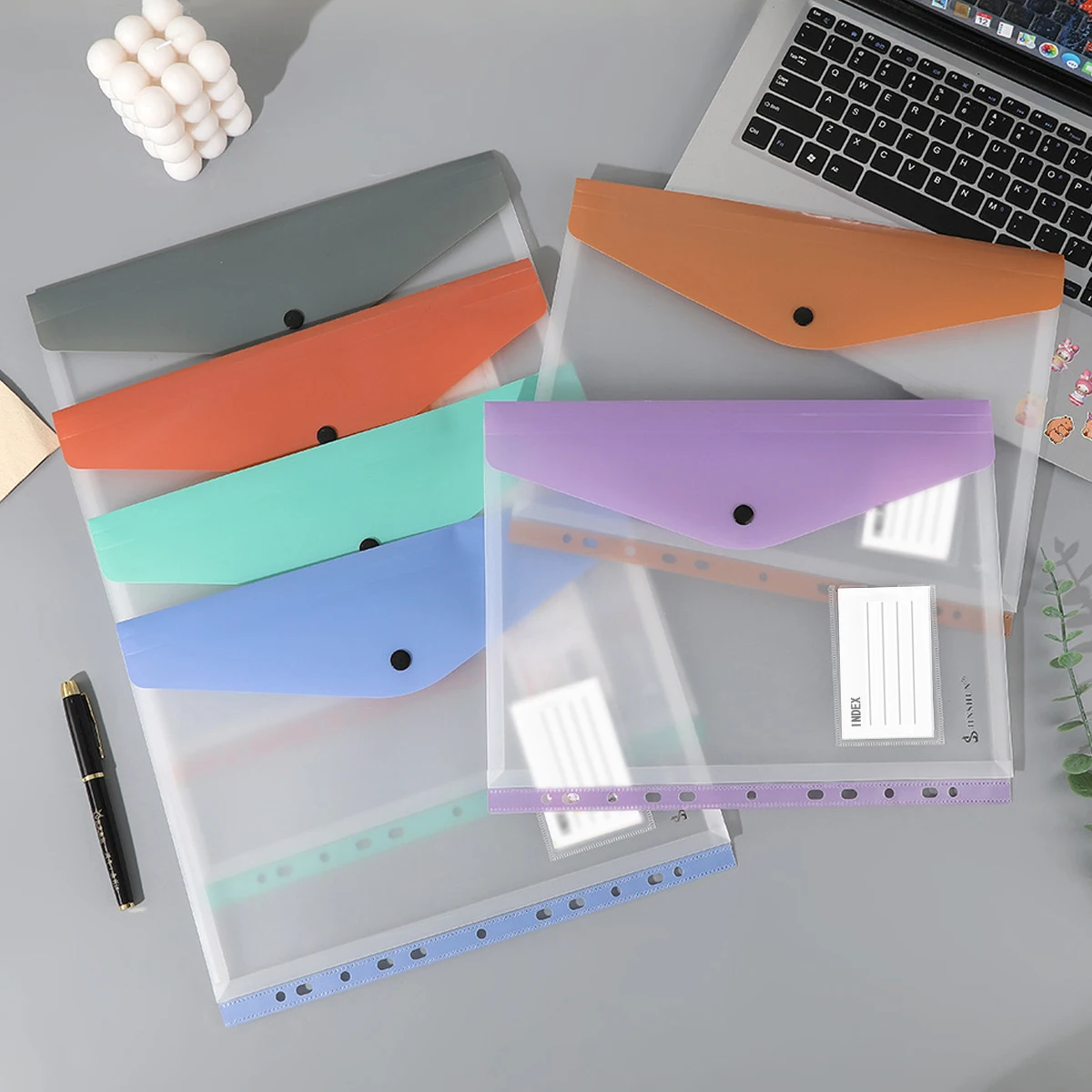

6 шт., разноцветные папки для документов A4