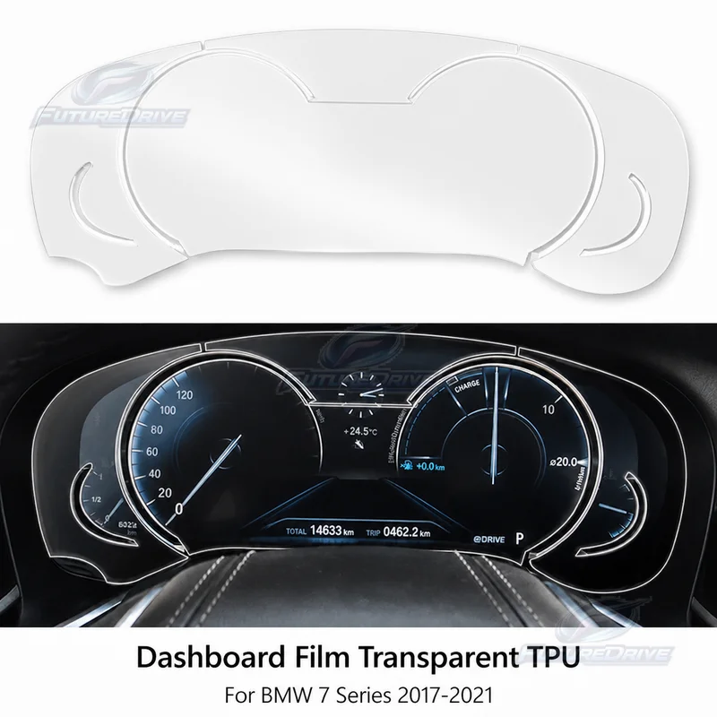 For BMW 7 Series 2017-2021 Dashboard Film Transparent TPU Interior Modification Car Accessory Speedometer Protection Cover