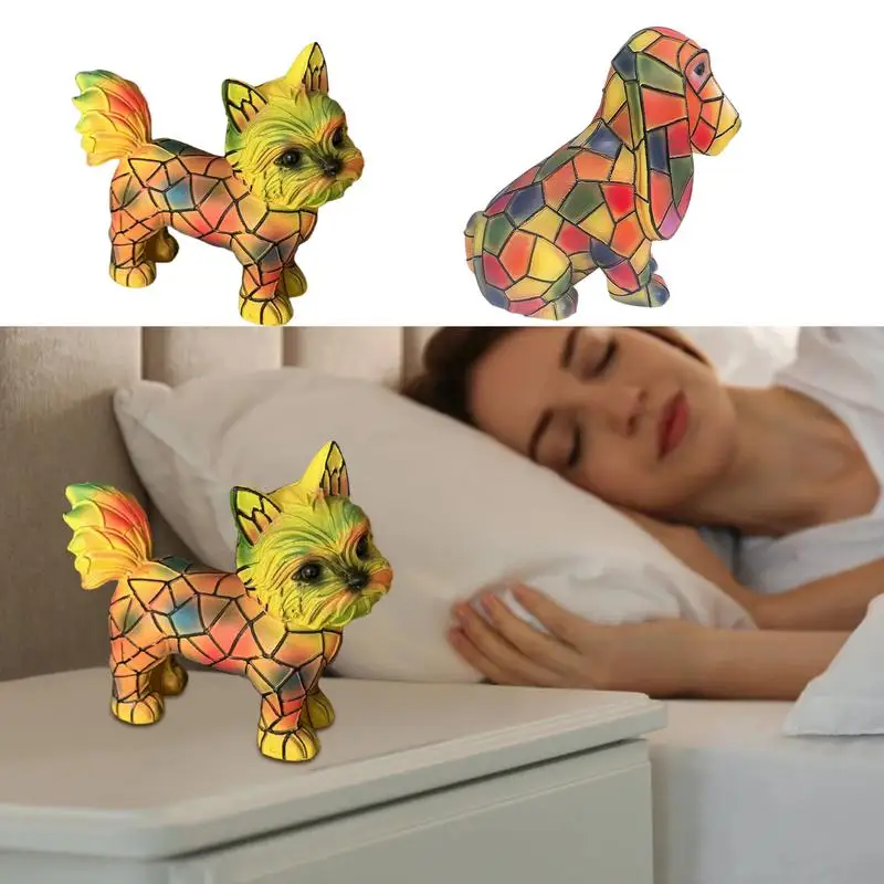 

Mini Dog Art Night Light Yorkshire Terrier Lamp Resin Led Desk Light Vintage Ambient Lighting For Living Room Home Decor