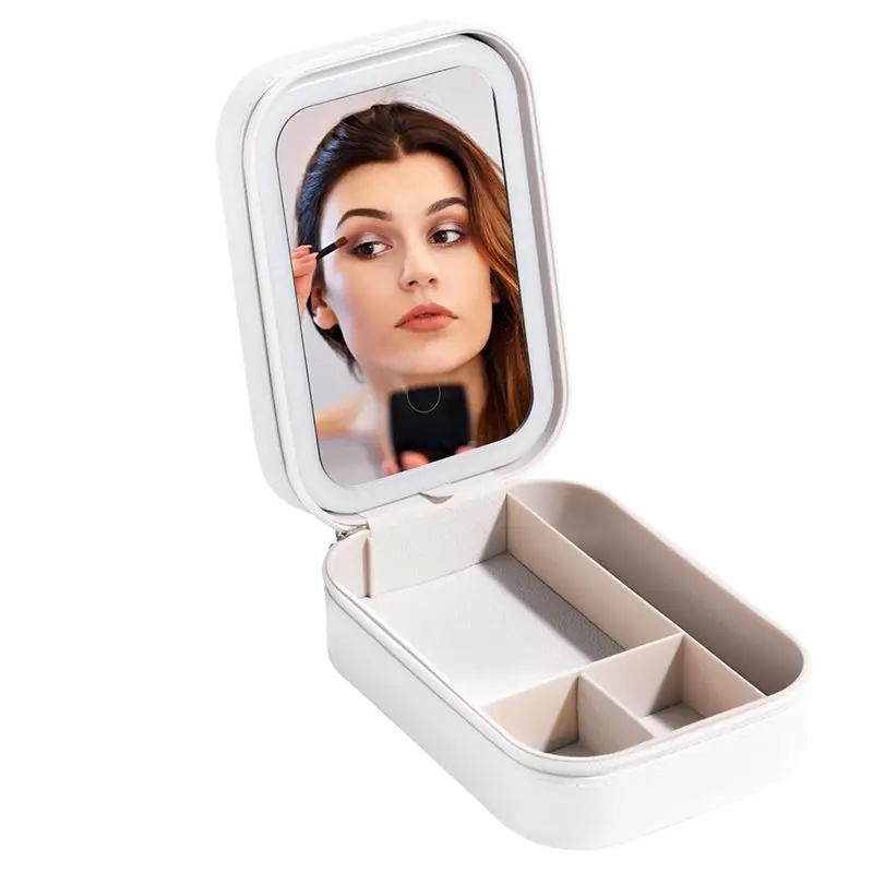 

Косметический дорожный кейс THIVN-Mini с LED-зеркалом, 3 регулируемыми настройками цвета подсветки, компактный дизайн для удобной переноски