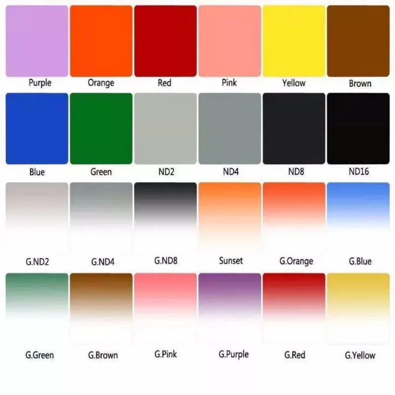 24 Color square Filters  full color filters / Graduated color filers for Cokin P