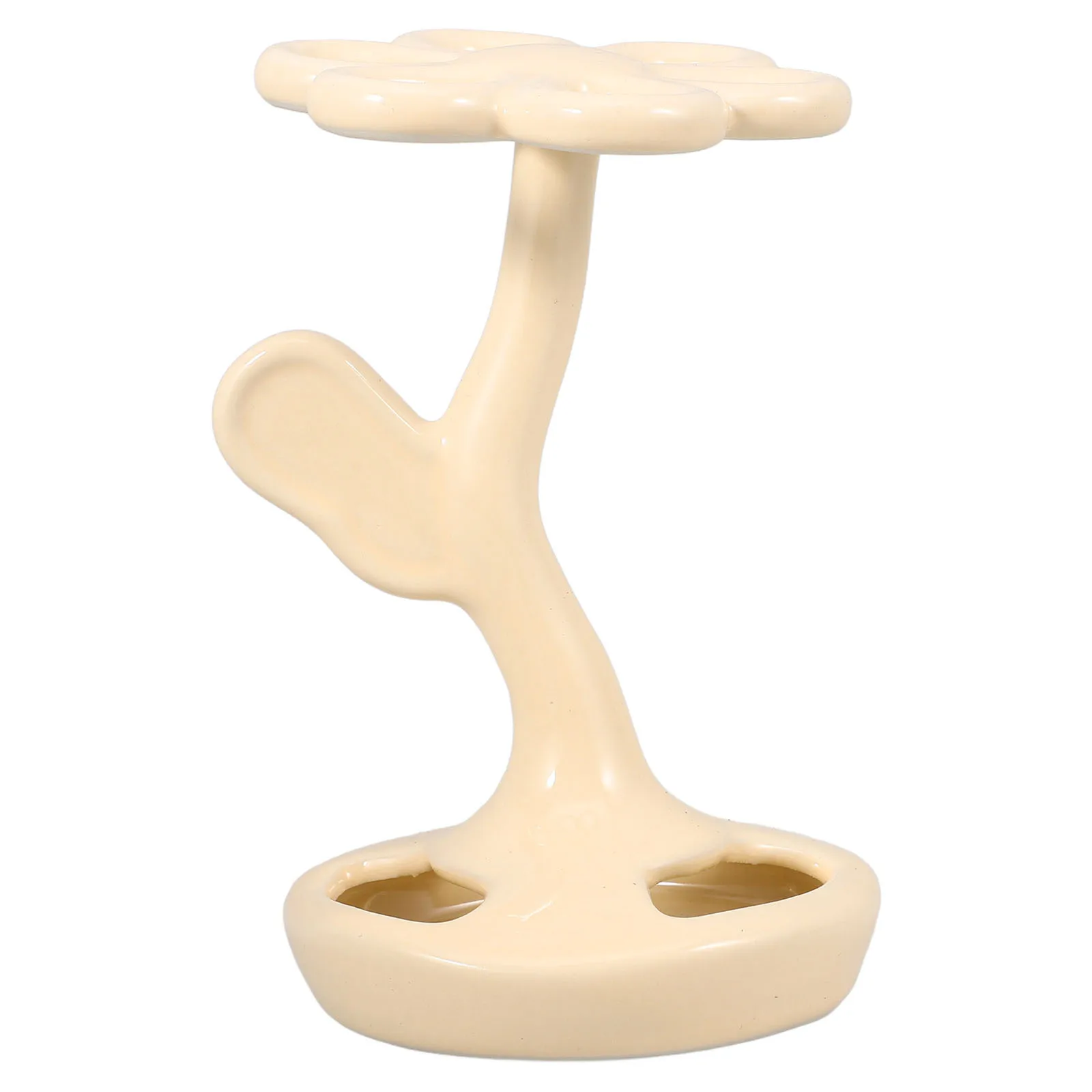 

Floral Ceramic Toothbrush Holder 6 Holes Creative Storage Rack for Bathroom Desk Makeup Brush Eyebrow Pencil Organizer