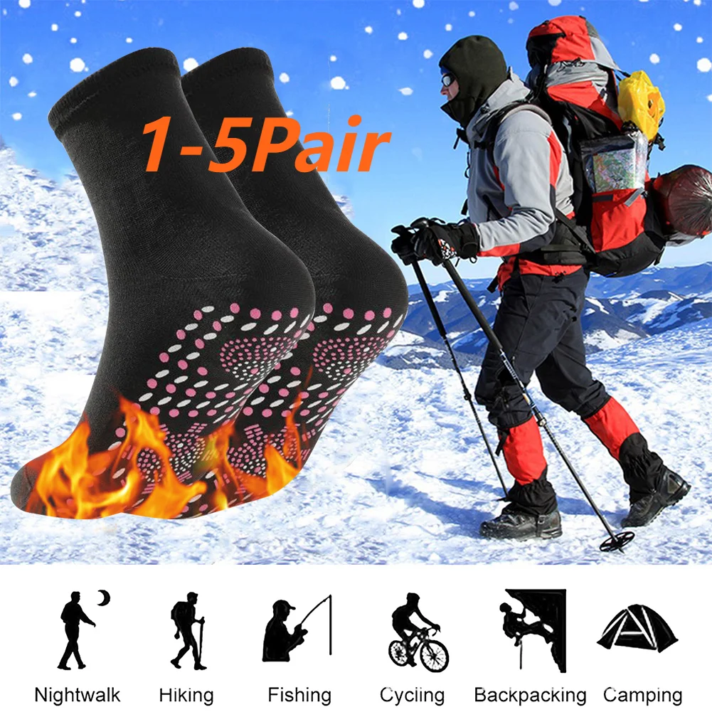 1-5pairs Self-Heating Shaping Socks Pain Relief Thermal Circulation Sock Tourmaline Cold-Resistant Christmas Gifts for Friends