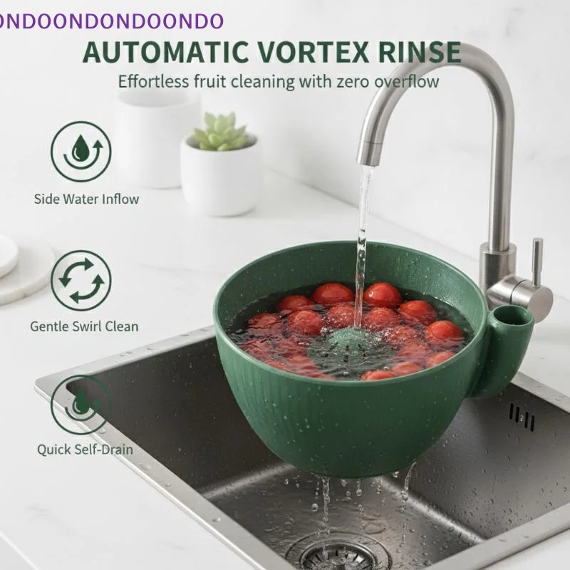 Swirling Berry Washing Bowl Vortex Cleaning Gentle Rinsing Fruit Vegetable Washer for Leafy Greens Berries Kitchen