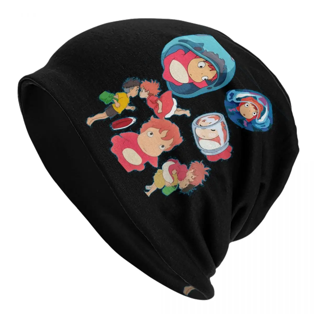 

Ponyo унисекс шапки для взрослых, вязаная шапка, теплая шапка в стиле хип-хоп, осенне-зимняя уличная шапка Skullies