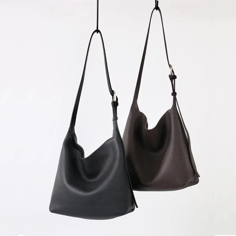 

Top-grain Cowhide Shoulder Tote Bag Pouch Genuine Leather Large-capacity Soft Leather Crossbody Women's Designer Luxury Bag