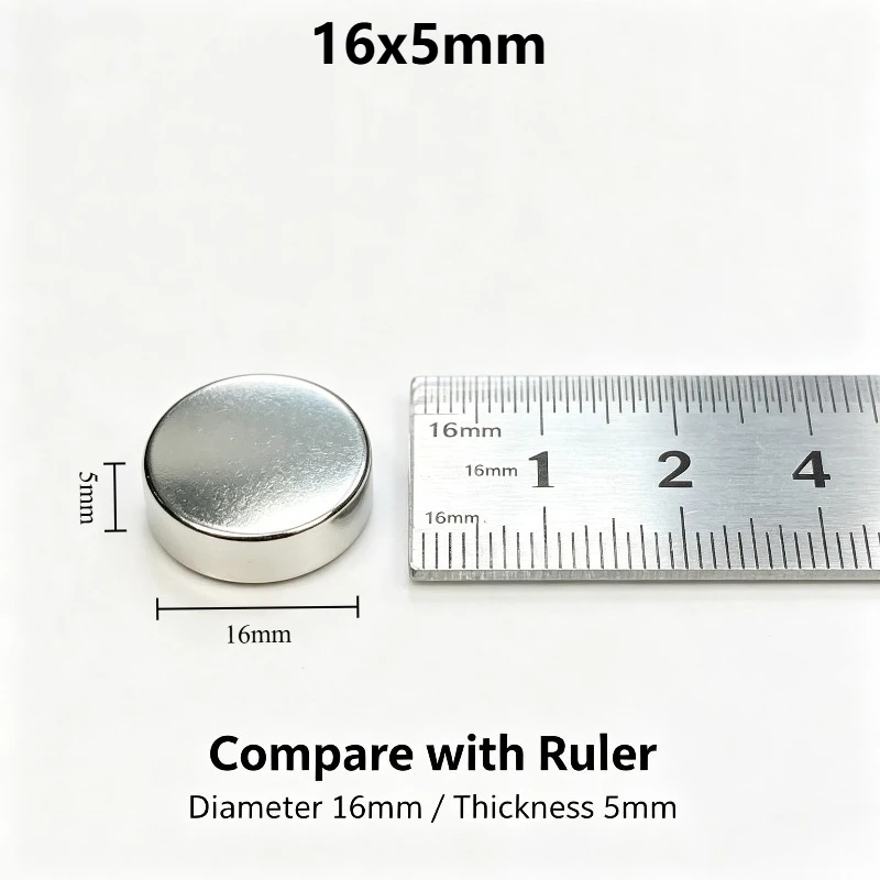16x5mm N35 Round Neodymium Magnet Permanent NdFeB Magnet For Craft DIY Industrial Assembly Fixing 16*5mm