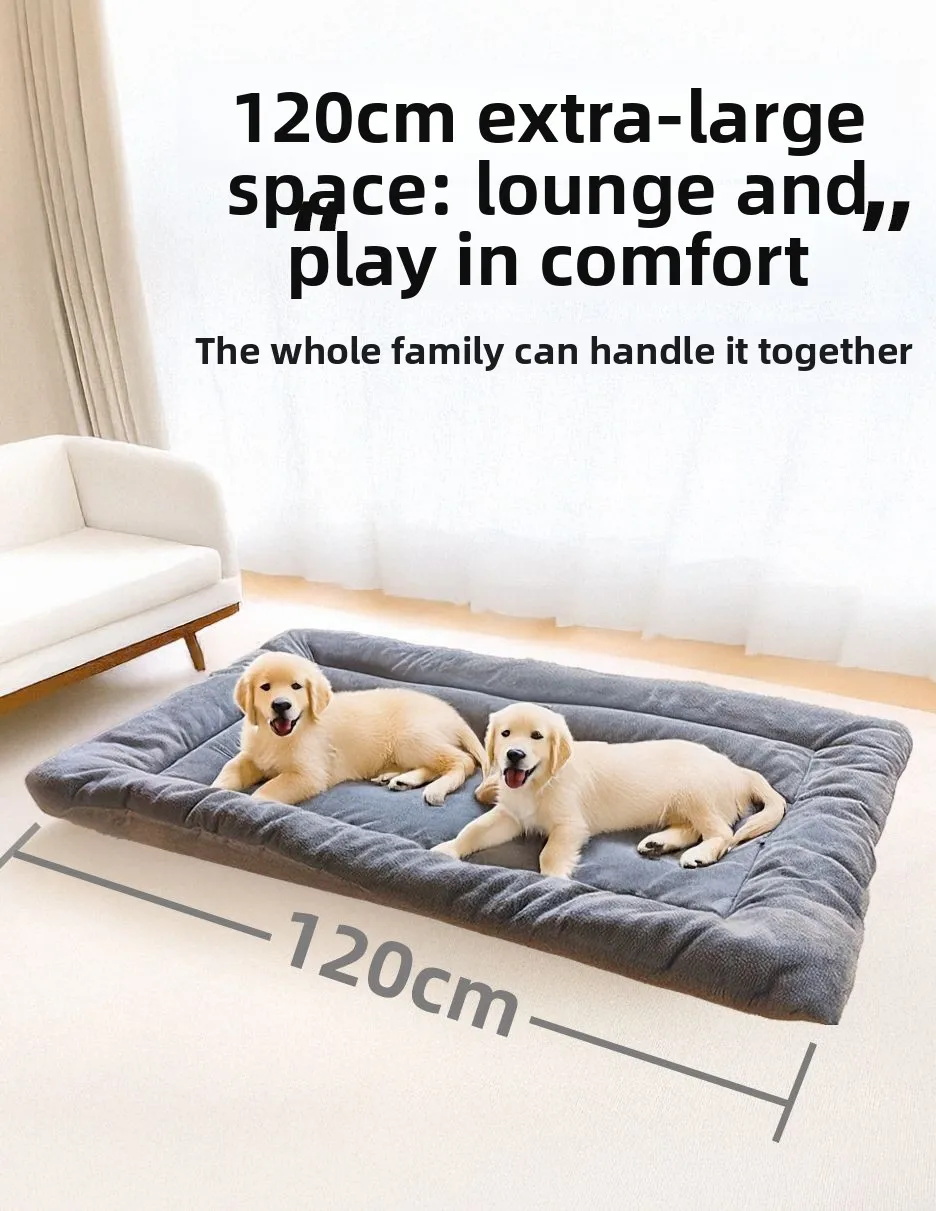 Large Plush Dog Bed Sofa Thickened Super Soft Polyester Pet Mat Dog Crate Mat Bed For Small Medium Large Dog Bed