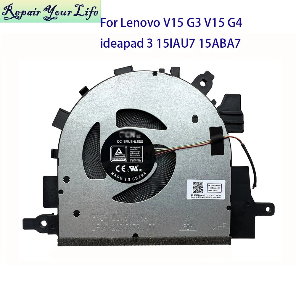 CPU Fan Cooler For Lenovo V15 G4 ABP IRU IAH G3 IAP ABA IdeaPad 3 15IAU7 15ABA7 5F10S14010 DFS5K22B15673N Laptop Cooling Fans