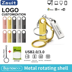 Clé USB en métal étanche avec logo personnalisé, clé USB, clé USB, 2.0, 3.0 Go, 128 Go, 32 Go, 64 Go, livraison gratuite, 256