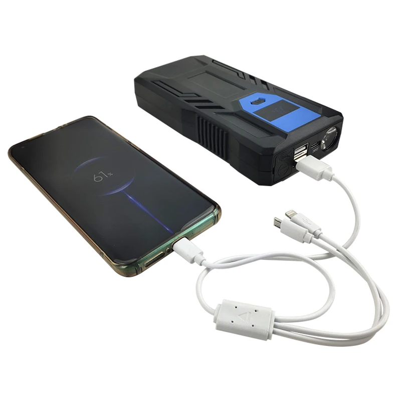 Battery Pack Booster Portable Charger Power Bank Built In Air Compressor Car Inflator 12V Output Jump Starter 18000mAh