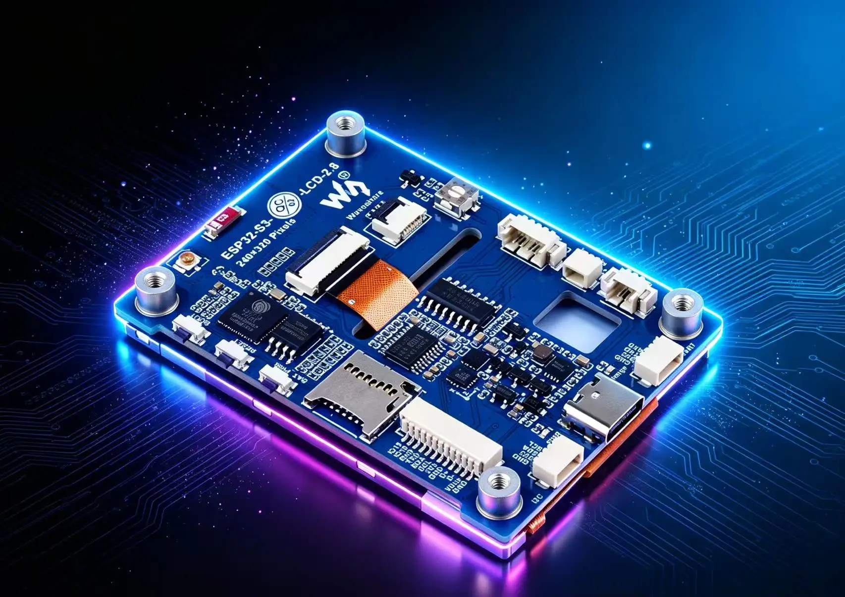 ESP32-S3 2.8inch Display Development Board, 240×320, IPS, 32-bit LX7 Dual-core Processor, Up to 240MHz Frequency, Supports WiFi