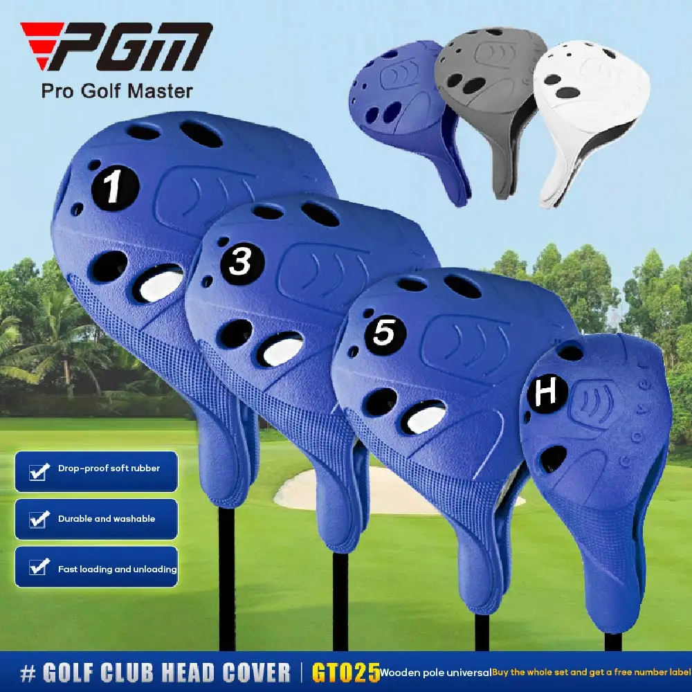 PGM Golf Wooden Club Head Cover 1/3/5/UT Wood Poles Waterproof Washable High-elastic Material Easy To Use Save Space GT025