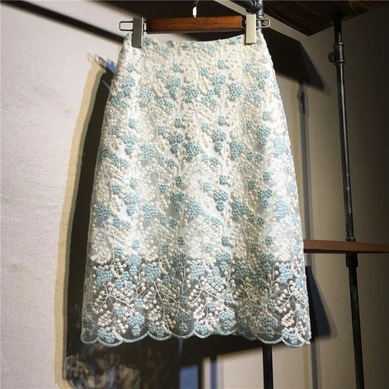 Fairy All Match Office Lady Fairy Skirts Y2k Constrast Color Mesh Lace Summer Crochet Jupe Harajuku Korean Office Lady Skirts