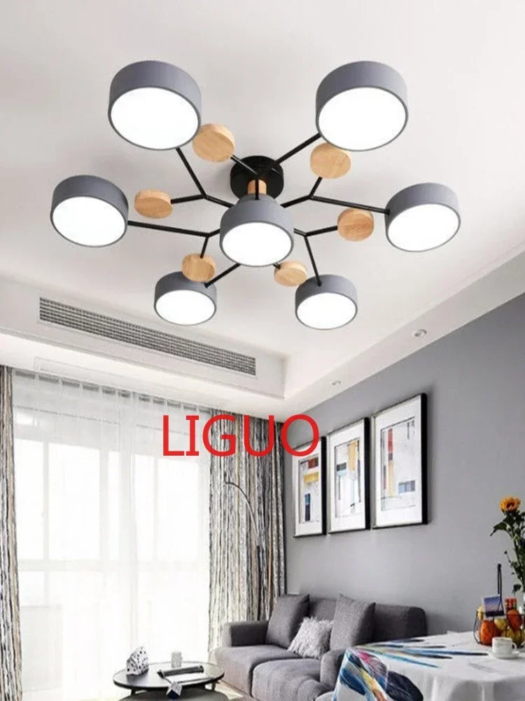 Living Room Lamp Restaurant Nordic Makaron Simple Modern Ceiling  Creative Personality Bedroom LED Pendant