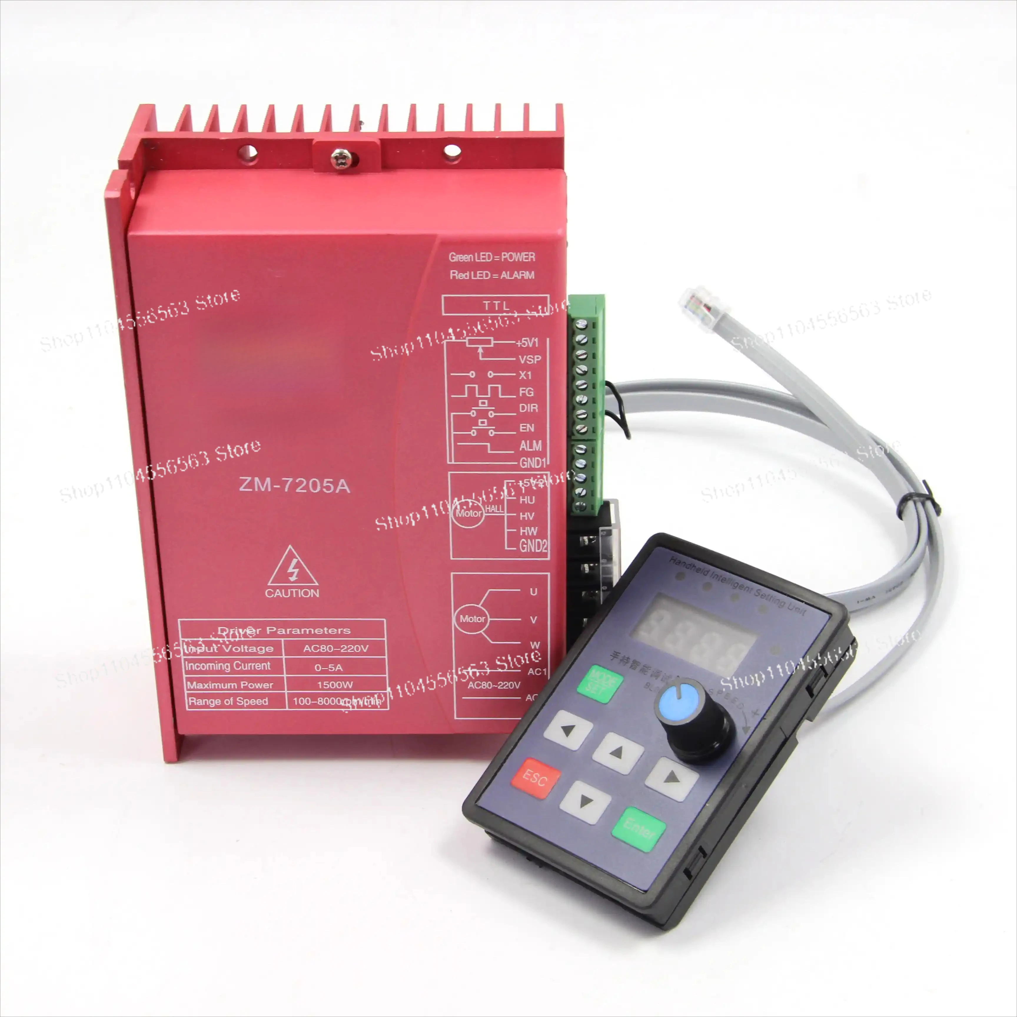1.1KW DC Brushless Motor Driver ZM-7205A, 5A 220V Governor Controller for Speed Regulation