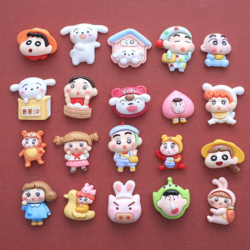 

10PCS Kawaii Crayon Shin Chan Making Handmade DIY mobile phone hair accessories keychain resin accessories Handmade materials