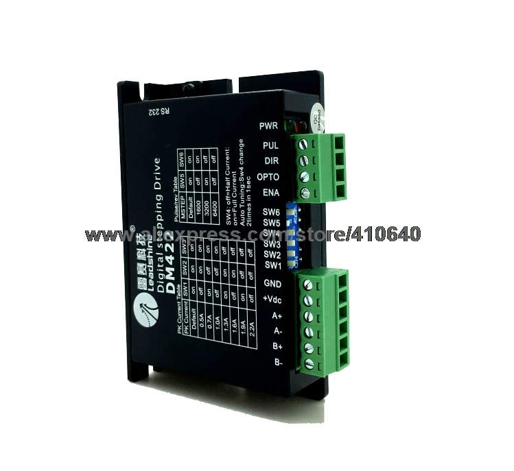 DM422 Leadshine 2 Phase Stepper Drive Max 36 V DC 0.5 to 2.2 A Matching With Nema 14 NEMA 15 and NEMA 17 Stepper Motor