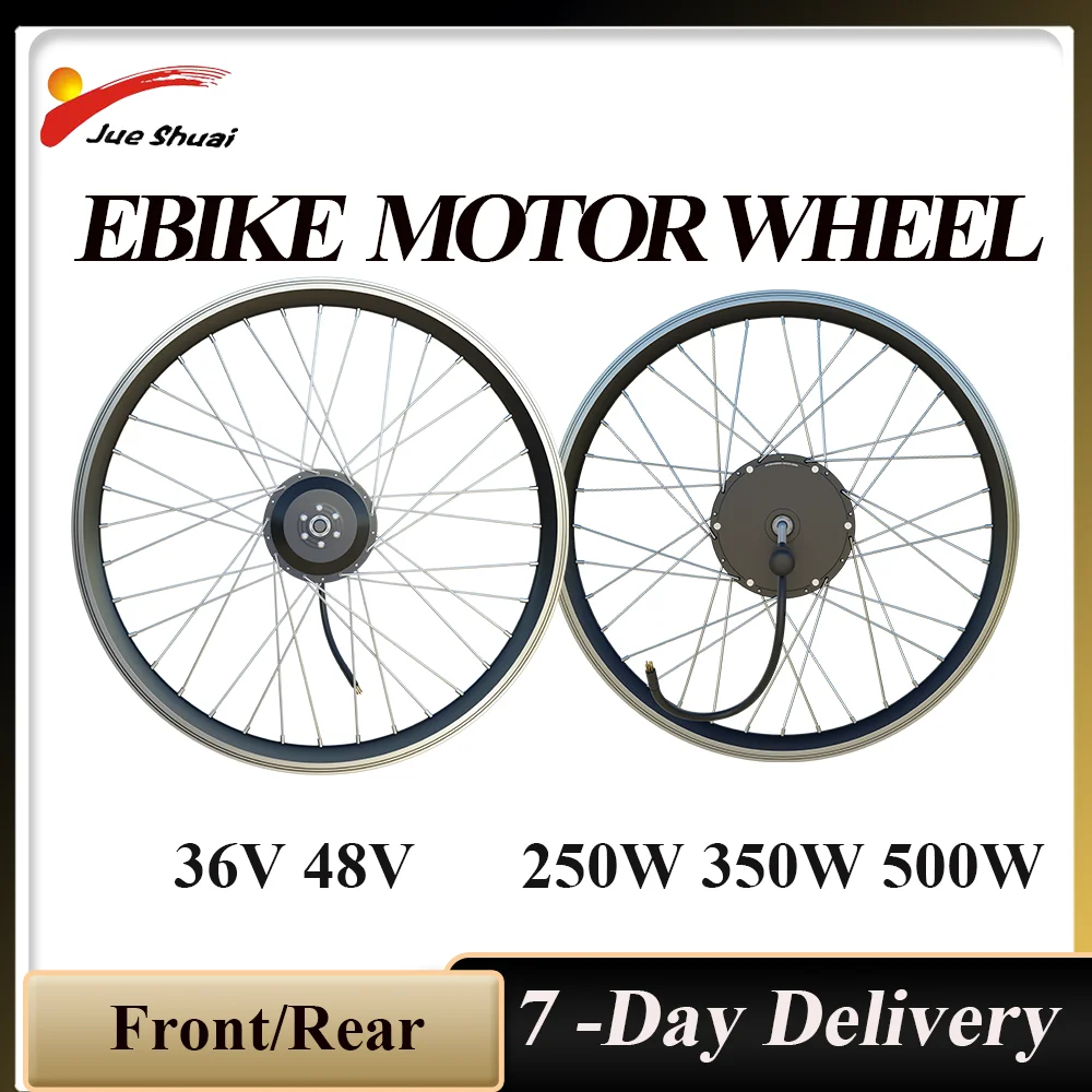 36V 48V Electric Bicycle Motor Wheel Front Rear 250W 350W 500W Electric Bike Drive Wheel 20