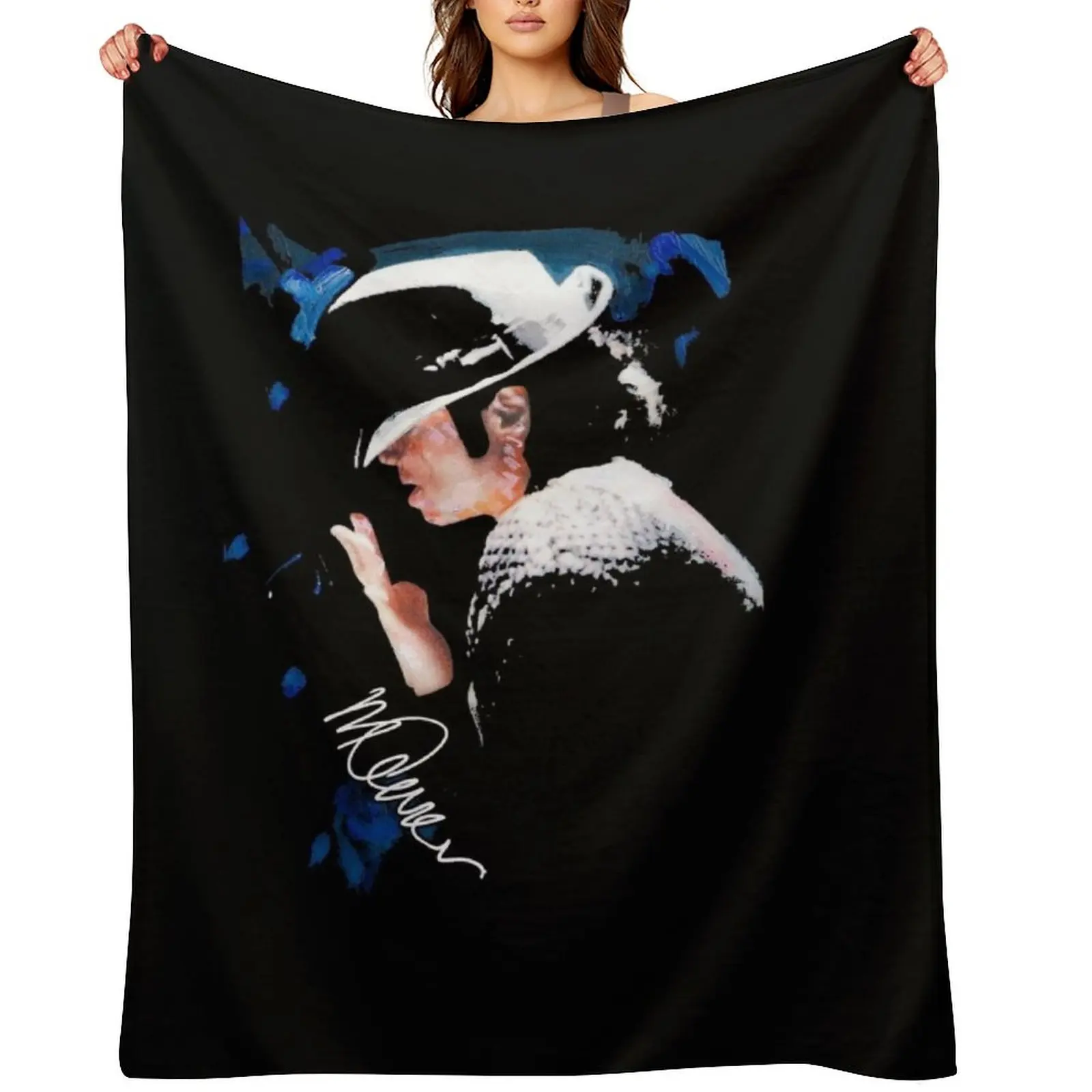

Michael Tipped Hat Jackson Iconic Pose Throw Blanket For Baby Flannel Fabric Single Tourist Blankets