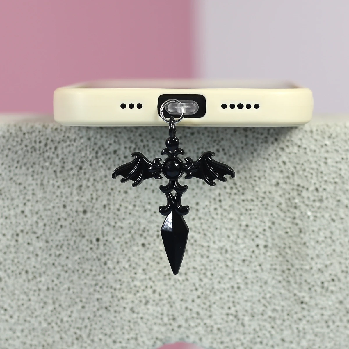 Angel Sword Phone Dust Plug Pendant Accessories Decoration Keychain Wing Sword  For IPhone Type-C Charging Port Dust Stopper