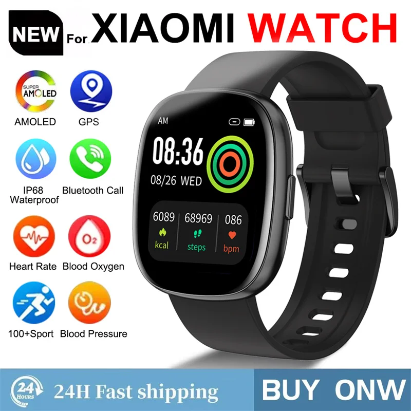 

For Huawei Xiaomi Smartwatch Women 1.83-Inch HD AMOLED Full Touch Screen GPS Tracker Bluetooth Call Sport Smart Watch 2024 Men