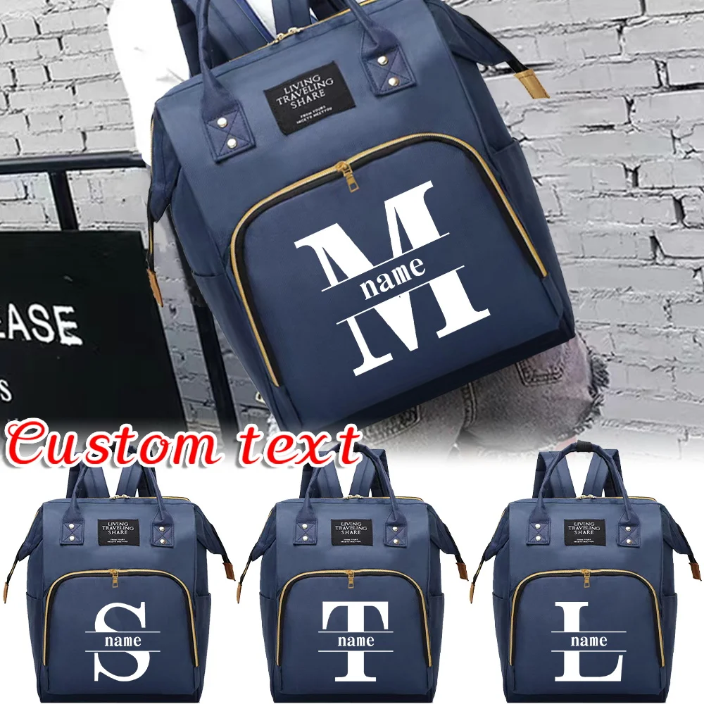 

Индивидуальное имя, рюкзак для мамы, сумки для подгузников, дорожная сумка для кормления младенцев, органайзер для бутылочки с молоком, рюкзак для хранения, высокое качество