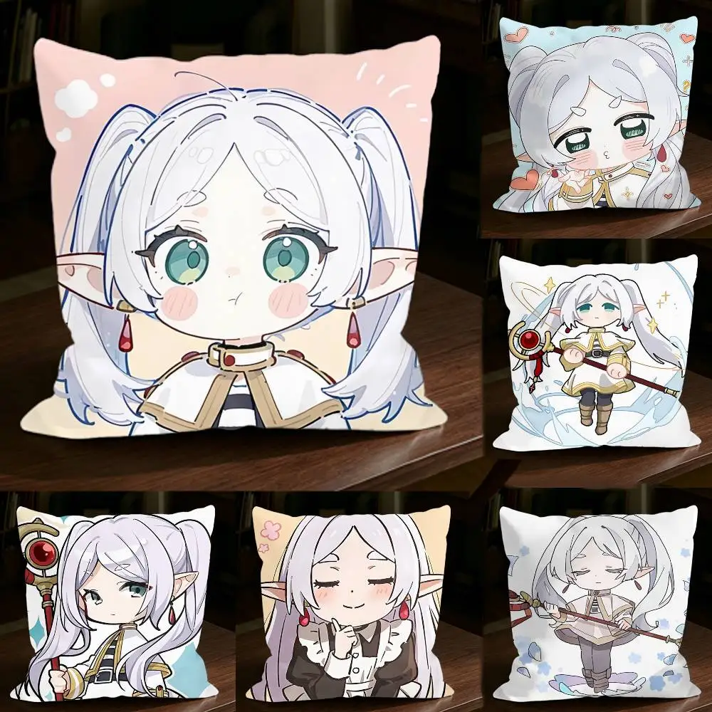 

Frieren the Slayer Anime Square Sofa Pillow Cover Solid Color Living Room Home Decor Cushion Case