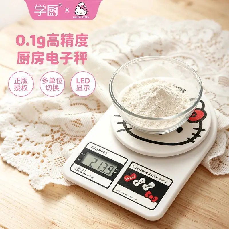 Anime Sanrio Hello Kitty Digital Kitchen Scale 0.1g High Precision Food Weighing Scale For Home Baking Cooking Pastry Making New